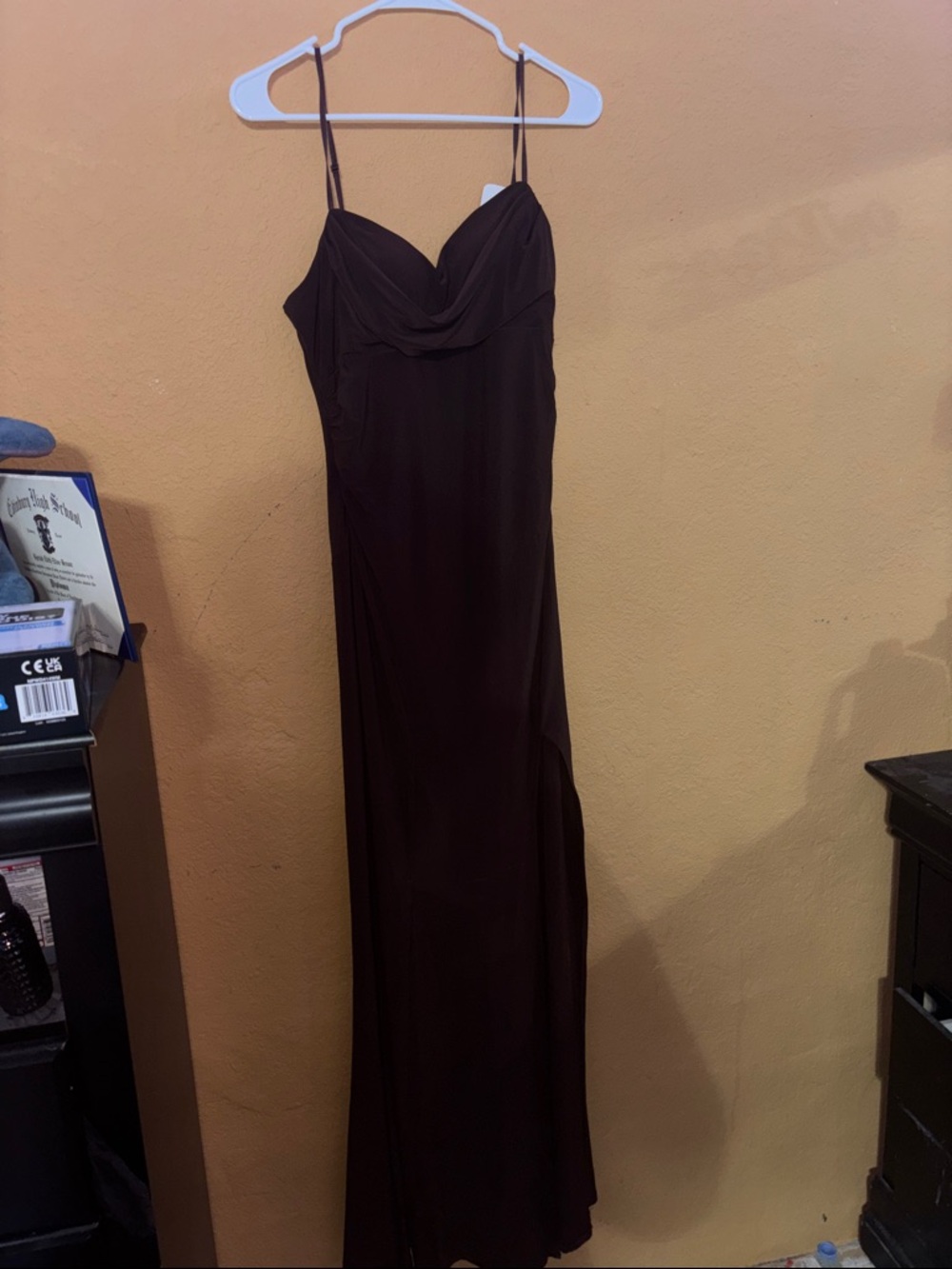 Emerald Sundae Chocolate Brown Spaghetti Strap Maxi Dress